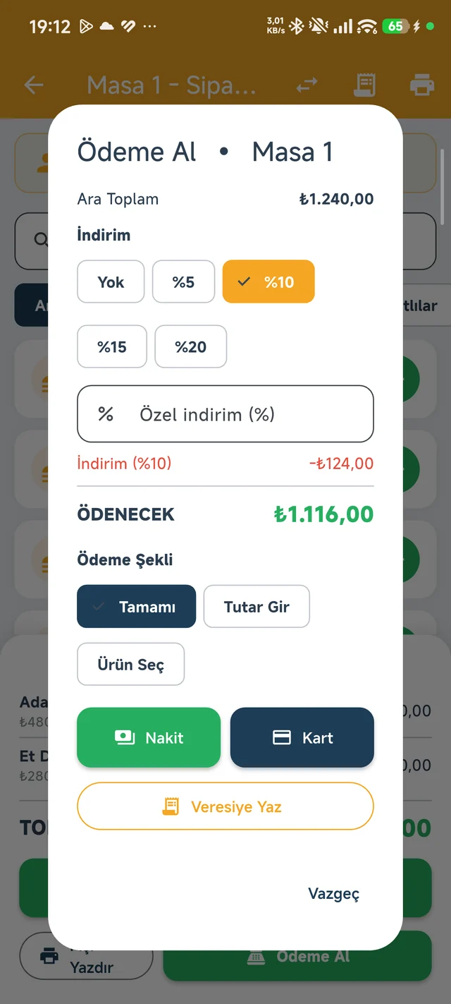 Garson · İndirim uygulanmış ödeme ekranı.